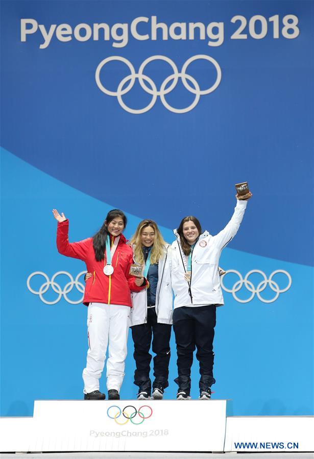 (SP)OLY-SOUTH KOREA-PYEONGCHANG-SNOWBOARD-LADIES' HALFPIPE-MEDAL CEREMONY