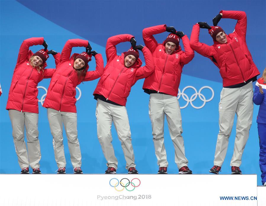 (SP)OLY-SOUTH KOREA-PYEONGCHANG-ALPINE SKIING-TEAM EVENT-MEDAL CEREMONY