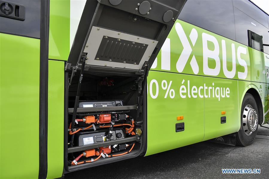 FRANCE-PARIS-TRANSPORTATION-FLIXBUS-YUTONG-ELECTRIC BUS