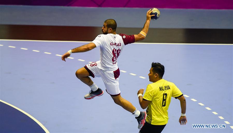 (SP)INDONESIA-JAKARTA-ASIAN GAMES-HANDBALL-QATAR VS MALAYSIA