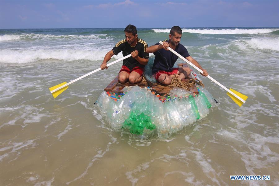 MIDEAST-GAZA-PLASTIC-BOAT