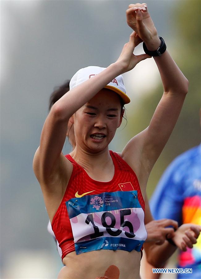 (SP)INDONESIA-JAKARTA-ASIAN GAMES-ATHLETICS-WOMEN'S 20KM WALK