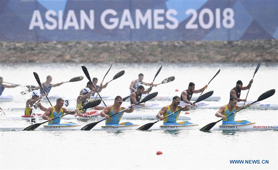 (SP)INDONESIA-PALEMBANG-ASIAN GAMES-MEN'S KAYAK FOUR 500M