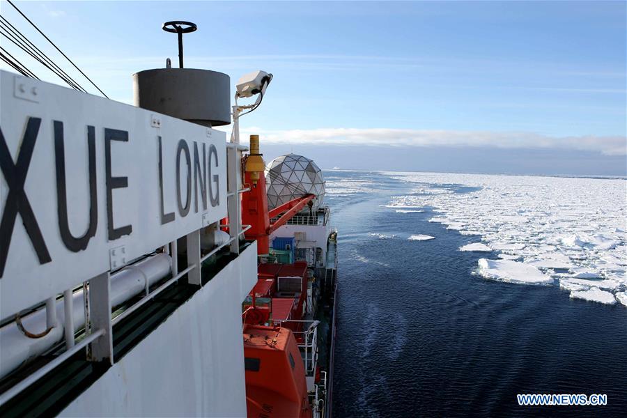 CHINA-ICEBREAKER XUELONG-FLOATING ICE AREA-ENTERING