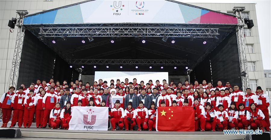 (SP)RUSSIA-KRASNOYARSK-29TH WINTER UNIVERSIADE-FLAG-RAISING CEREMONY