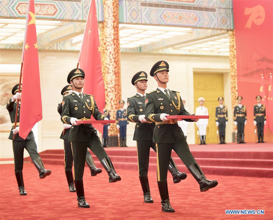 CHINA-BEIJING-NATIONAL MEDALS-HONORARY TITLES-PRC FOUNDING-70TH ANNIVERSARY (CN)