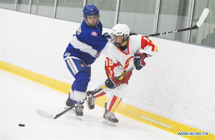 (SP)CANADA-TORONTO-HOCKEY-CHINESE WOMEN'S U18 TEAM-TRAINING MATCH