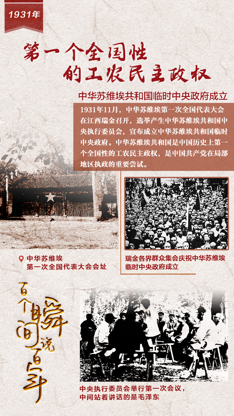 1931，第一个全国性的工农民主政权